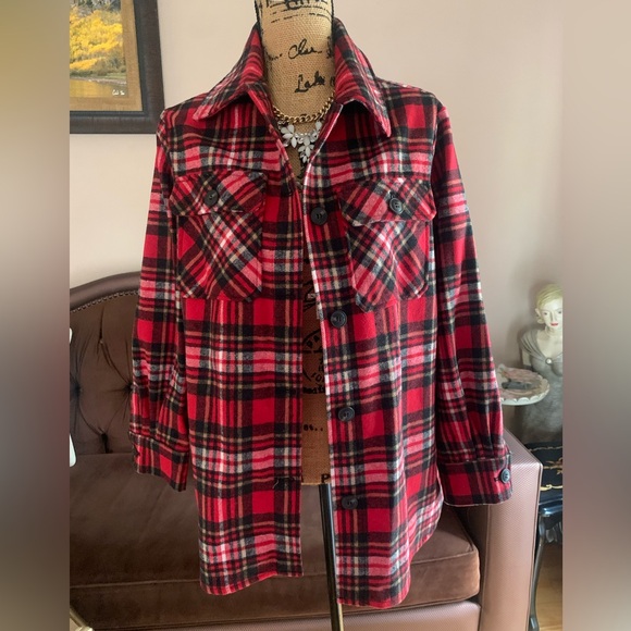 Oversized thick red plaid flannel/jacket - Picture 1 of 4